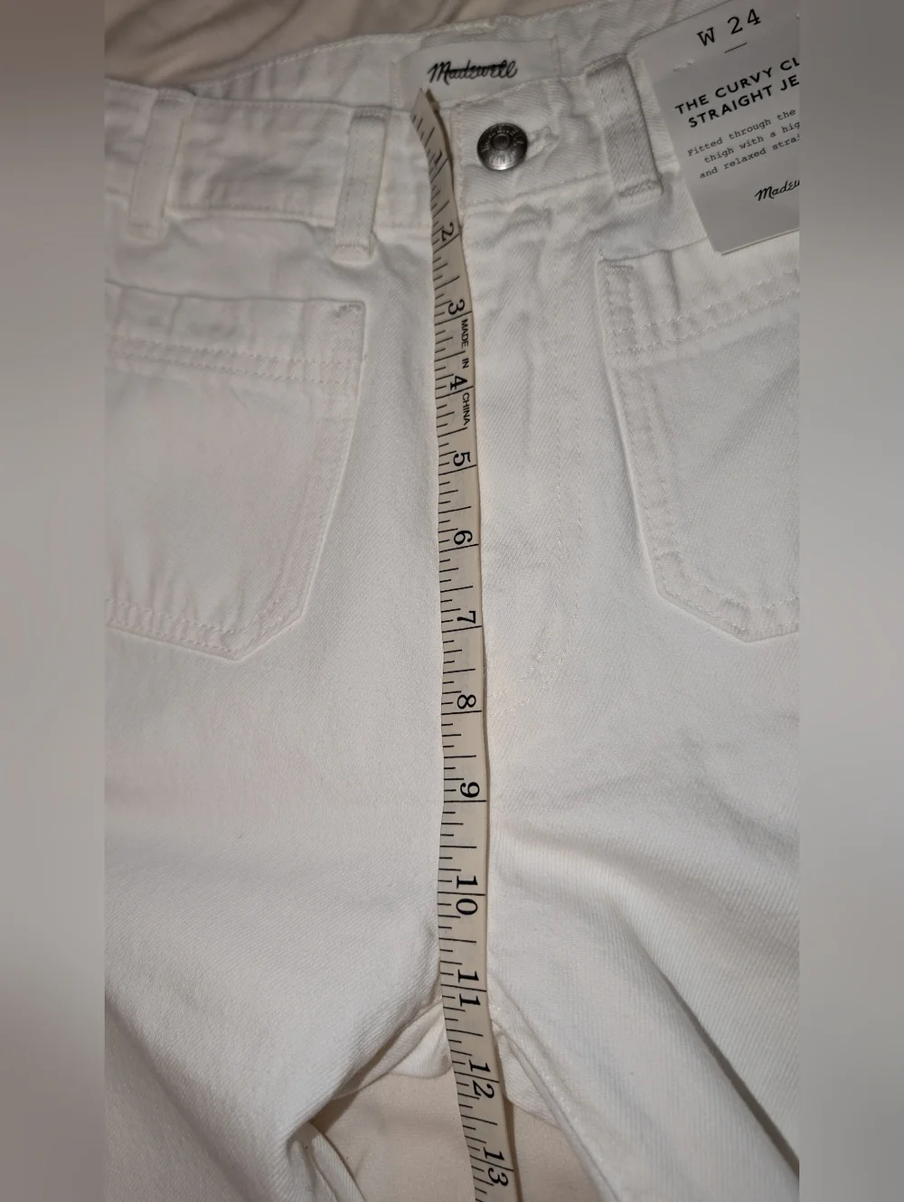 Madewell The Curvy Cleo Straight Jean NWT Size 24 White